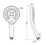 Słuchawka Prysznicowa Okrągła 3-Funkcyjna Rio Nikiel Szczotkowany 040731N Emporia