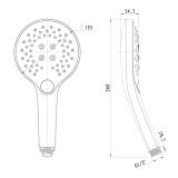 Słuchawka Prysznicowa Okrągła 3-Funkcyjna Złoty Szczotkowany PVD 040731GN-P Emporia