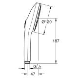 mini: Słuchawka Prysznicowa Trzyfunkcyjna Euphoria Chrom 1348830000 Grohe (6)