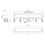 mini: Odpływ Liniowy Ścienny 50cm Tako Stal Szczotkowana S907-016 Cersanit (2)
