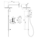 mini: Bateria Wannowo-Prysznicowa Z Deszczownicą I Zestawem Prysznicowym Crea Chrom S952-008 Cersanit (2)