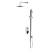 mini: Bateria Wannowo-Prysznicowa Z Deszczownicą I Zestawem Prysznicowym Na Drążku Inverto Chrom S952-005 Cersanit (1)