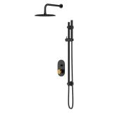 mini: Bateria Wannowo-Prysznicowa Z Deszczownicą I Zestawem Prysznicowym Na Drążku Inverto Czarny S952-006 Cersanit (2)