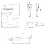 mini: Bateria Wannowa Z Wylewką I Zestawem Prysznicowym Larga Czarny S952-044 Cersanit (2)