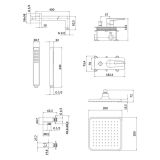 mini: Bateria Wannowo-Prysznicowa Z Deszczownicą I Zestawem Prysznicowym Mille Chrom S952-012 Cersanit (2)