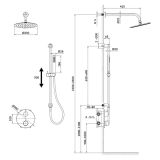 mini: Bateria Wannowo-Prysznicowa Z Deszczownicą I Zestawem Prysznicowym Zen Chrom S952-032 Cersanit (2)