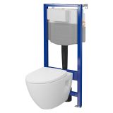 mini: Zestaw Stelaż Podtynkowy Miska WC CleanOn Z Deską Moduo Biały S701-814 Cersanit (1)