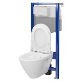 mini: Zestaw Stelaż Podtynkowy Miska WC CleanOn Z Deską Mille Biały S701-813 Cersanit (2)