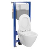 mini: Zestaw Stelaż Podtynkowy Miska WC CleanOn Z Deską Mille Biały S701-813 Cersanit (4)