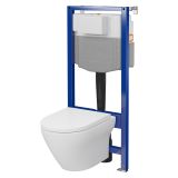 mini: Zestaw Stelaż Podtynkowy Miska WC CleanOn Z Deską Larga Biały S701-823 Cersanit (1)