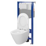 mini: Zestaw Stelaż Podtynkowy Miska WC CleanOn Z Deską City Biały S701-795 Cersanit (2)