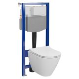 mini: Zestaw Stelaż Podtynkowy Miska WC CleanOn Z Deską City Biały S701-795 Cersanit (3)