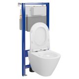 mini: Zestaw Stelaż Podtynkowy Miska WC CleanOn Z Deską City Biały S701-795 Cersanit (4)
