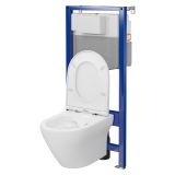 mini: Zestaw Stelaż Podtynkowy Miska WC CleanOn Z Deską Larga Biały S701-800 Cersanit (2)