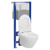 mini: Zestaw Stelaż Podtynkowy Miska WC CleanOn Z Deską Larga Biały S701-800 Cersanit (4)