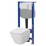 mini: Zestaw Stelaż Podtynkowy Miska WC CleanOn Z Deską City Biały S701-797 Cersanit (1)
