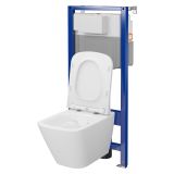 mini: Zestaw Stelaż Podtynkowy Miska WC CleanOn Z Deską City Biały S701-797 Cersanit (2)
