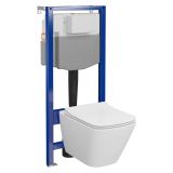 mini: Zestaw Stelaż Podtynkowy Miska WC CleanOn Z Deską City Biały S701-797 Cersanit (3)