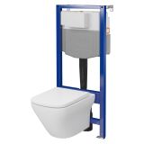 mini: Zestaw Stelaż Podtynkowy Miska WC CleanOn Z Deską Larga Biały S701-802 Cersanit (1)
