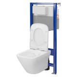 mini: Zestaw Stelaż Podtynkowy Miska WC CleanOn Z Deską Larga Biały S701-802 Cersanit (2)