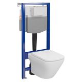 mini: Zestaw Stelaż Podtynkowy Miska WC CleanOn Z Deską Larga Biały S701-802 Cersanit (3)