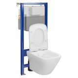 mini: Zestaw Stelaż Podtynkowy Miska WC CleanOn Z Deską Larga Biały S701-802 Cersanit (4)