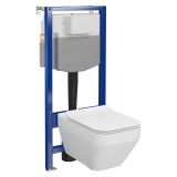 mini: Zestaw Stelaż Podtynkowy Miska WC CleanOn Z Deską Crea Biały S701-810 Cersanit (3)