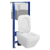 mini: Zestaw Stelaż Podtynkowy Miska WC CleanOn Z Deską Crea Biały S701-810 Cersanit (4)