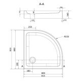 mini: Brodzik Półokrągły 80x16 Ze Zintegrowanym Panelem Tako Biały S204-003 Cersanit (3)