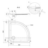 mini: Brodzik Półokrągły 80x4 Tako Biały S204-001 Cersanit (3)