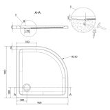 mini: Brodzik Półokrągły 90x4 Tako Biały S204-002 Cersanit (3)