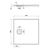 mini: Brodzik Kwadratowy 80x4  Z Syfonem Tako Slim Biały S601-121 Cersanit (3)