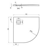 mini: Brodzik Półokrągły 90x4 Z Syfonem Tako Slim Biały S601-120 Cersanit (3)