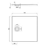 mini: Brodzik Kwadratowy 90x4 Z Syfonem Tako Slim Biały S601-122 Cersanit (3)