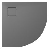 mini: Brodzik Półokrągły 80x4 Z Syfonem Tako Slim Szary Matowy S932-159 Cersanit (2)