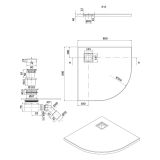 mini: Brodzik Półokrągły 80x4 Z Syfonem Tako Slim Szary Matowy S932-159 Cersanit (3)