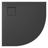 mini: Brodzik Półokrągły 80x4 Z Syfonem Tako Slim Czarny Matowy S932-163 Cersanit (2)