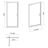 mini: Drzwi Prysznicowe Pivot 80x190 Szkło Transparentne Arteco Chrom S157-007 Cersanit (3)