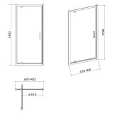 mini: Drzwi Prysznicowe Pivot 90x190 Szkło Transparentne Arteco Chrom S157-008 Cersanit (3)