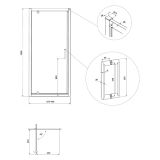 mini: Drzwi Prysznicowe Pivot 90x190 Szkło Transparentne Arteco Czarny S913-012 Cersanit (3)