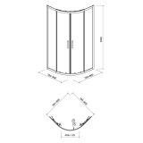 mini: Kabina Prysznicowa Półokrągła 80x80x190 Arteco Chrom S157-001 Cersanit (3)