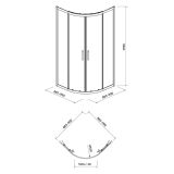 mini: Kabina Prysznicowa Półokrągła 90x90x190 Arteco Chrom S157-002 Cersanit (3)