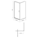 mini: Kabina Narożna Pivot 80x80x190 Arteco Chrom S157-009 Cersanit (3)