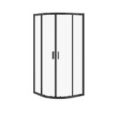 mini: Kabina Półokragła 90x90x190 Szkło Transparentne Arteco Czarny S913-014 Cersanit (1)