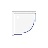 mini: Kabina Półokragła 90x90x190 Szkło Transparentne Arteco Czarny S913-014 Cersanit (2)