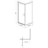 mini: Kabina Narożna Pivot 90x90x190 Arteco Chrom S157-010 Cersanit (3)