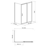 mini: Kabina Prysznicowa Przesuwna 100x80x190 Arteco Chrom S157-011 Cersanit (3)