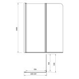 mini: Parawan Nawannowy Dwuelementowy 140x115 Easy New Chrom S301-290 Cersanit (3)