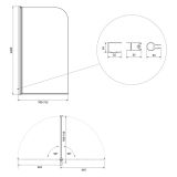 mini: Parawan Nawannowy Jednoelementowy 140x70 Easy New Złoty S1037-002 Cersanit (3)