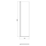 mini: Ścianka Ruchoma Kabiny Prysznicowej Walk-In 50x200 Mille Czarny S161-012 Cersanit (2)